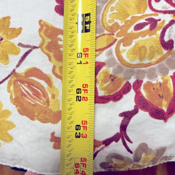 64” x 15”~table runner. Burnt Orange, brick red, yellow floral Great Condition! - Picture 4 of 16